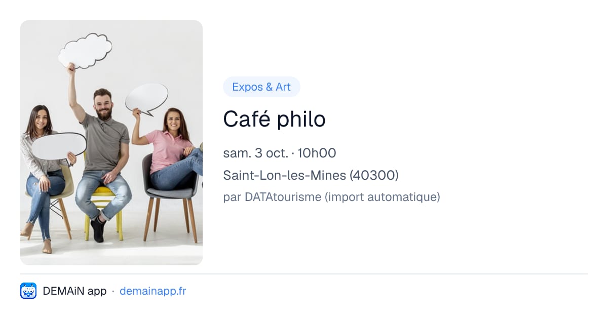 Café philo — Saint-Lon-les-Mines