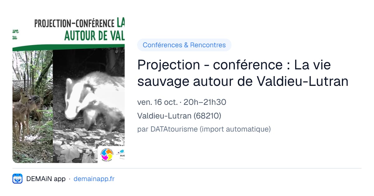 Projection - conférence : La vie sauvage autour de Valdieu-Lutran — Valdieu-Lutran