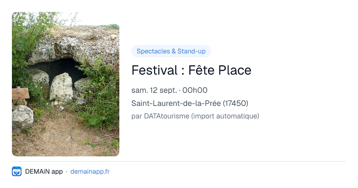 Festival : Fête Place — Saint-Laurent-de-la-Prée