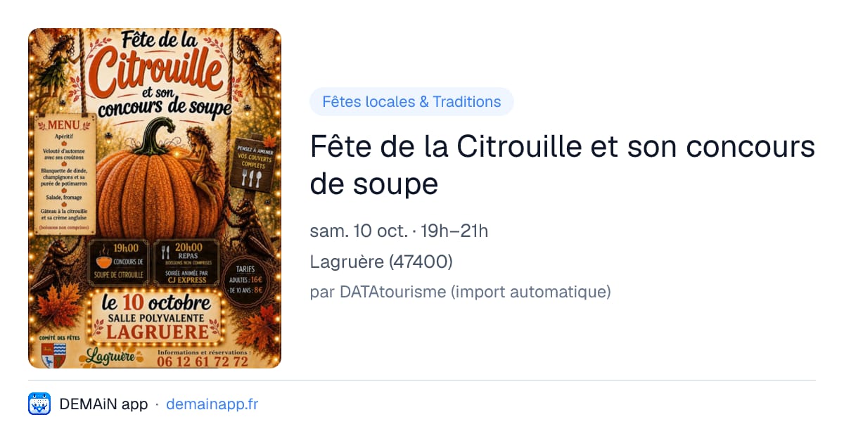 Fête de la Citrouille et son concours de soupe — Lagruère