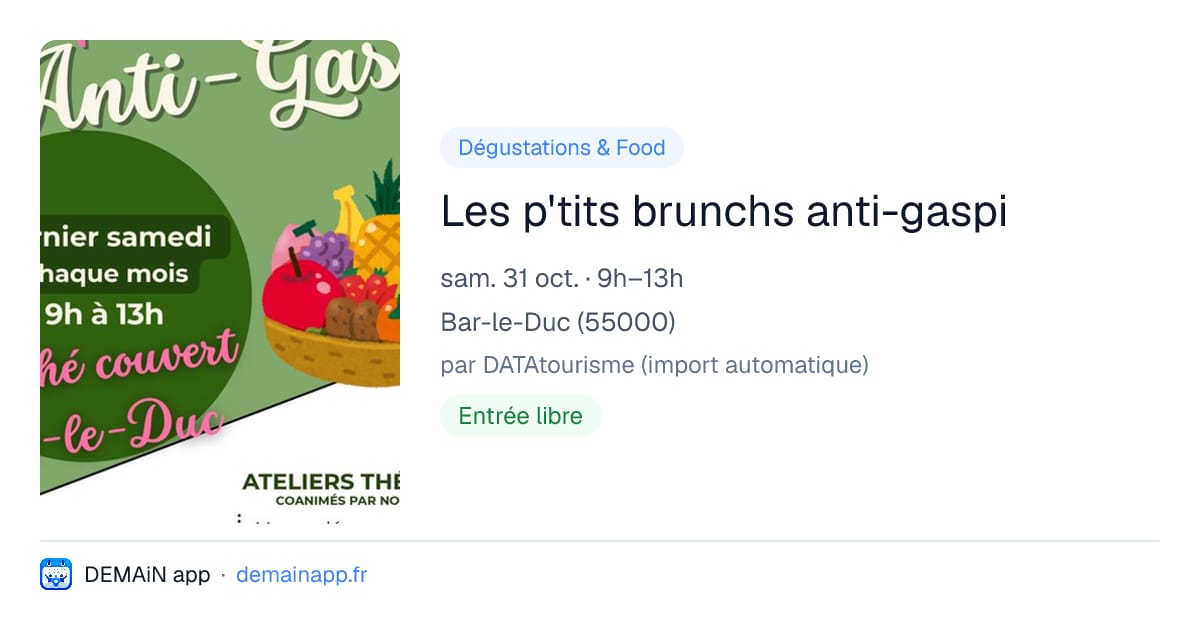 Les p'tits brunchs anti-gaspi — Bar-le-Duc