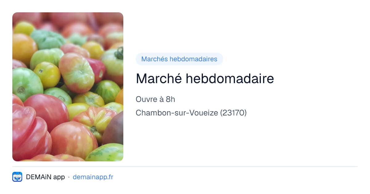 Marché hebdomadaire — Chambon-sur-Voueize