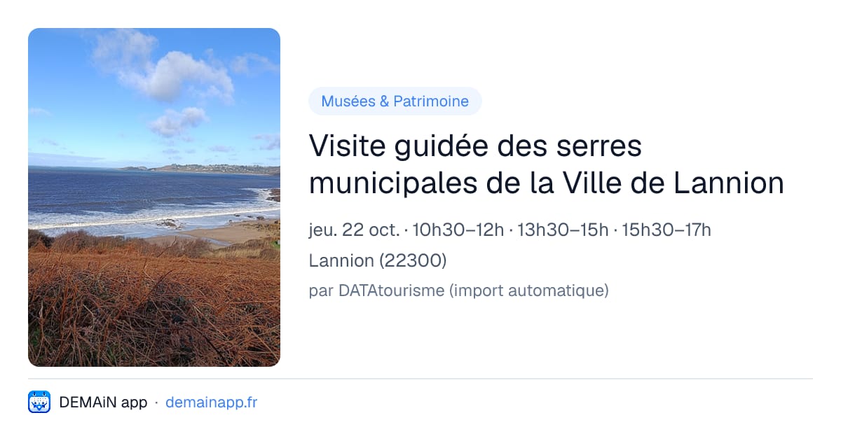 Visite guidée des serres municipales de la Ville de Lannion — Lannion