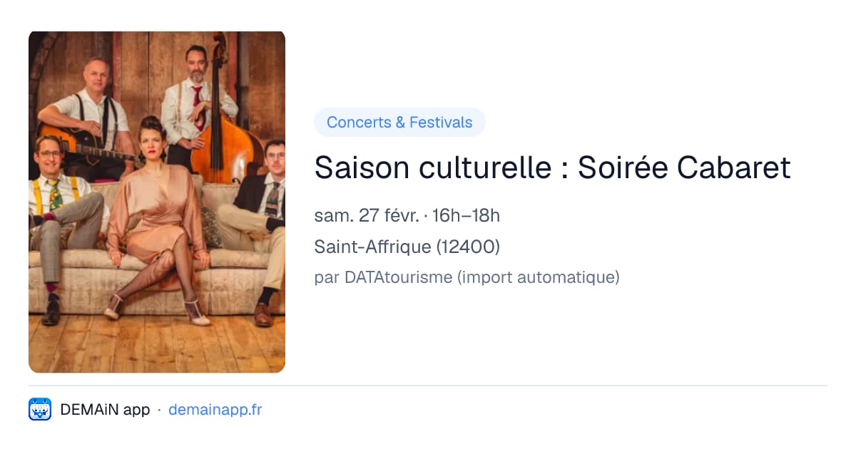 Saison culturelle : Soirée Cabaret — Saint-Affrique