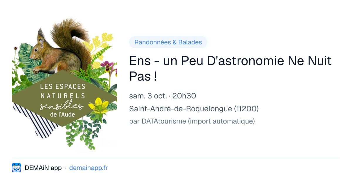 Ens - un Peu D'astronomie Ne Nuit Pas ! — Saint-André-de-Roquelongue