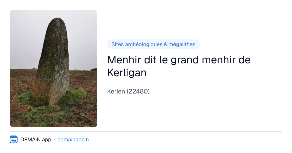 Menhir dit le grand menhir de Kerligan — Kerien