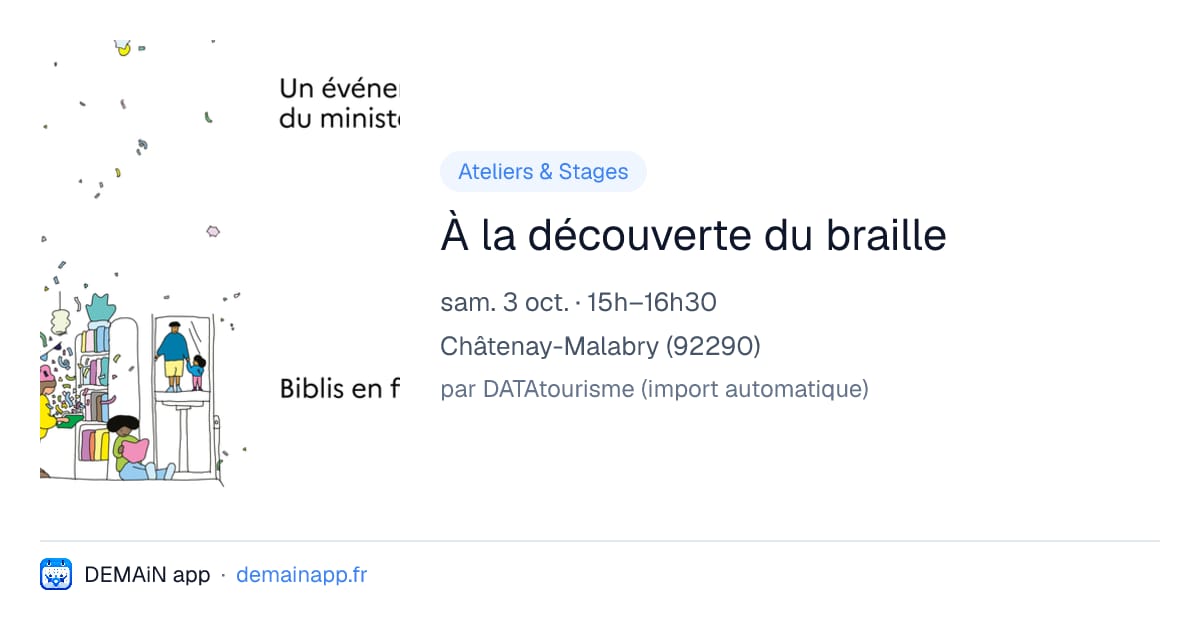 À la découverte du braille — Châtenay-Malabry