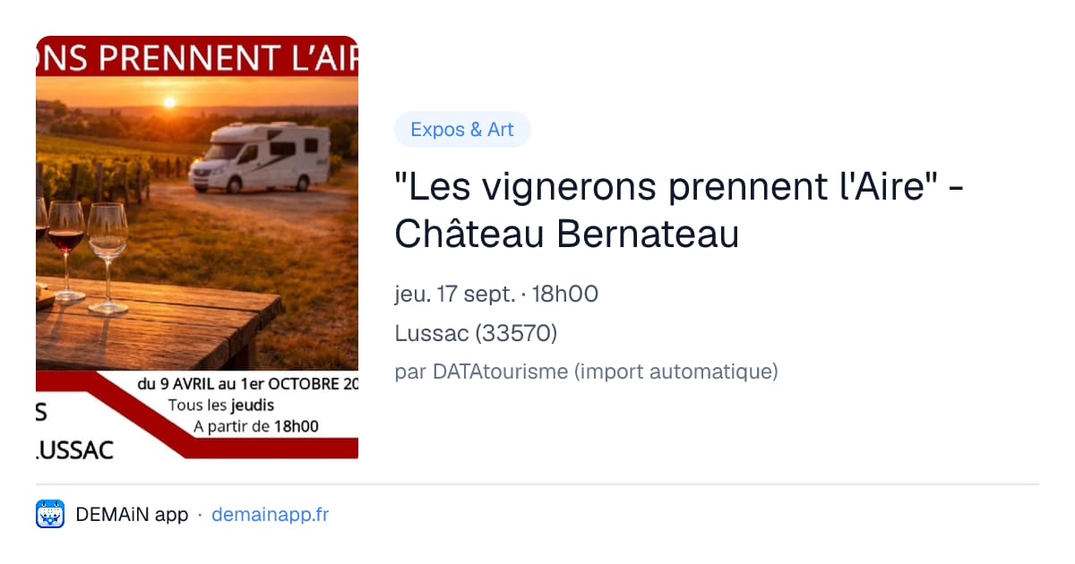 "Les vignerons prennent l'Aire" - Château Bernateau — Lussac