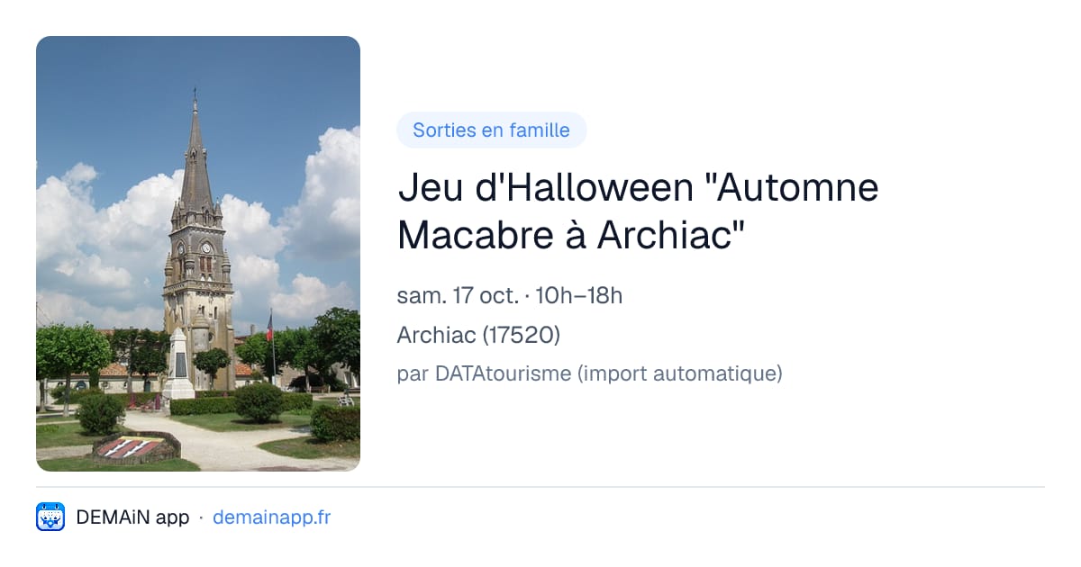 Jeu d'Halloween "Automne Macabre à Archiac" — Archiac