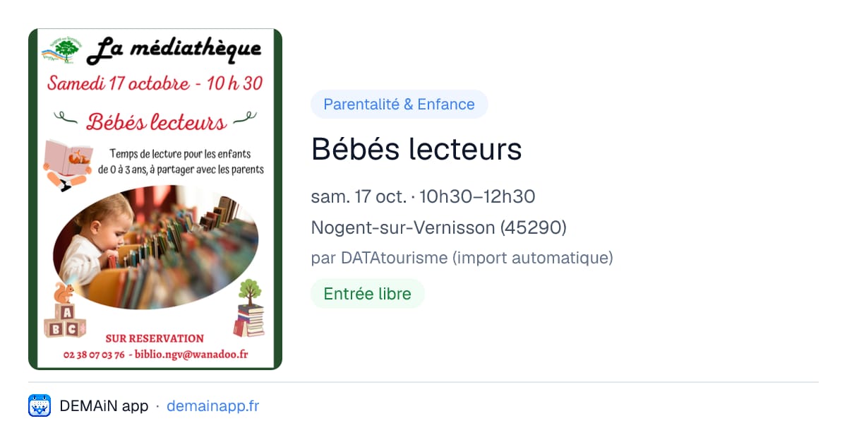 Bébés lecteurs — Nogent-sur-Vernisson