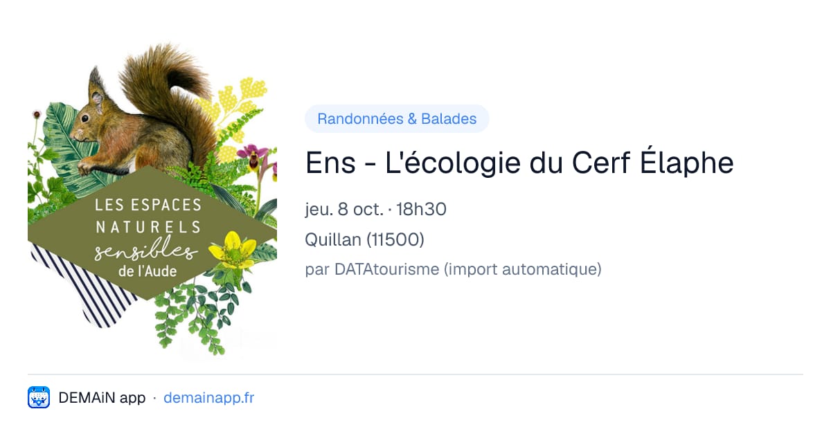 Ens - L'écologie du Cerf Élaphe — Quillan