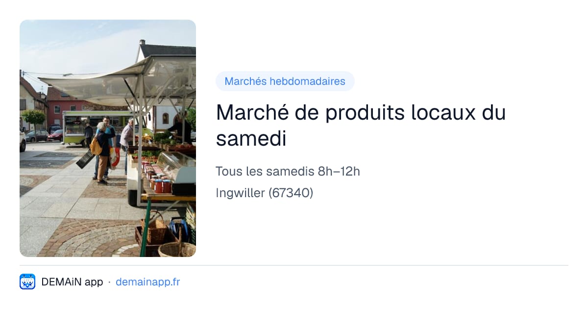 Marché de produits locaux du samedi — Ingwiller
