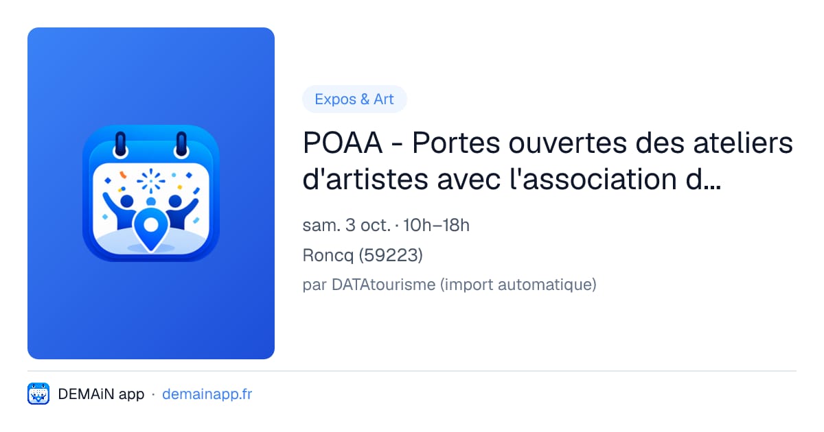 POAA - Portes ouvertes des ateliers d'artistes avec l'association des Artistes Roncquois — Roncq