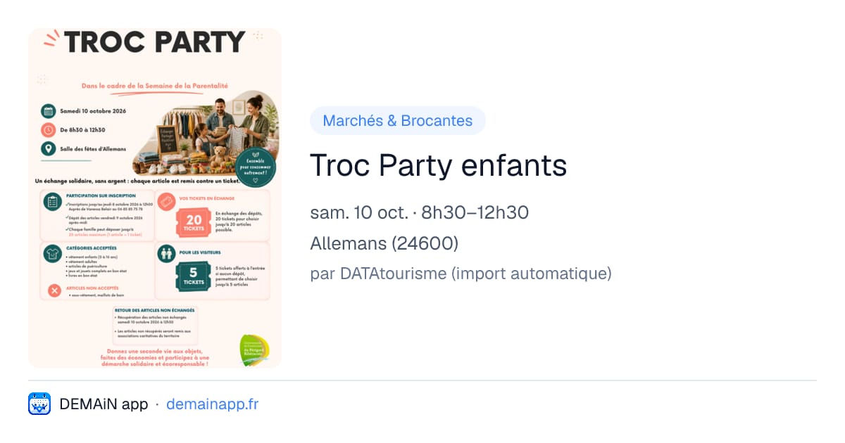 Troc Party enfants — Allemans