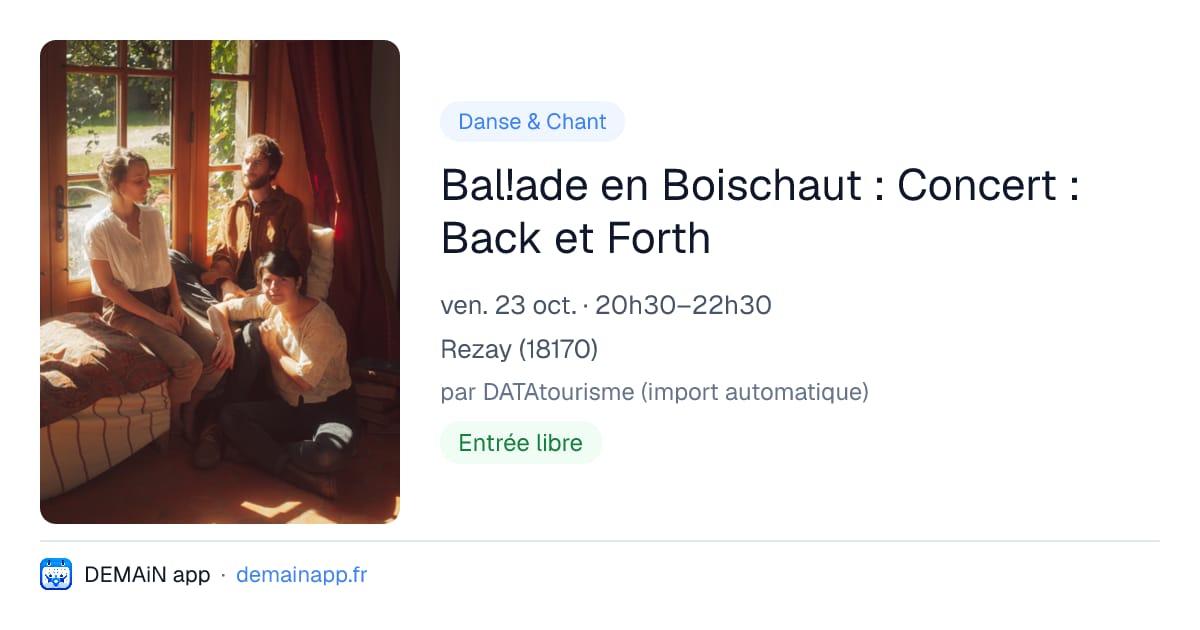 Bal!ade en Boischaut : Concert : Back et Forth — Rezay