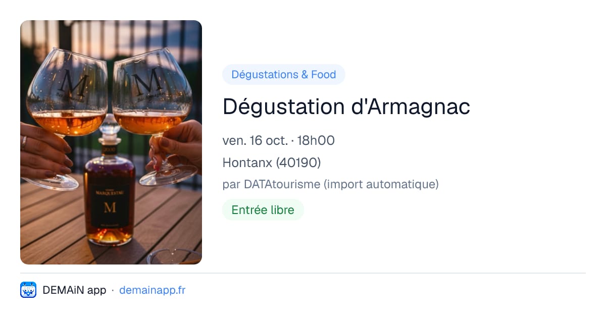 Dégustation d'Armagnac — Hontanx