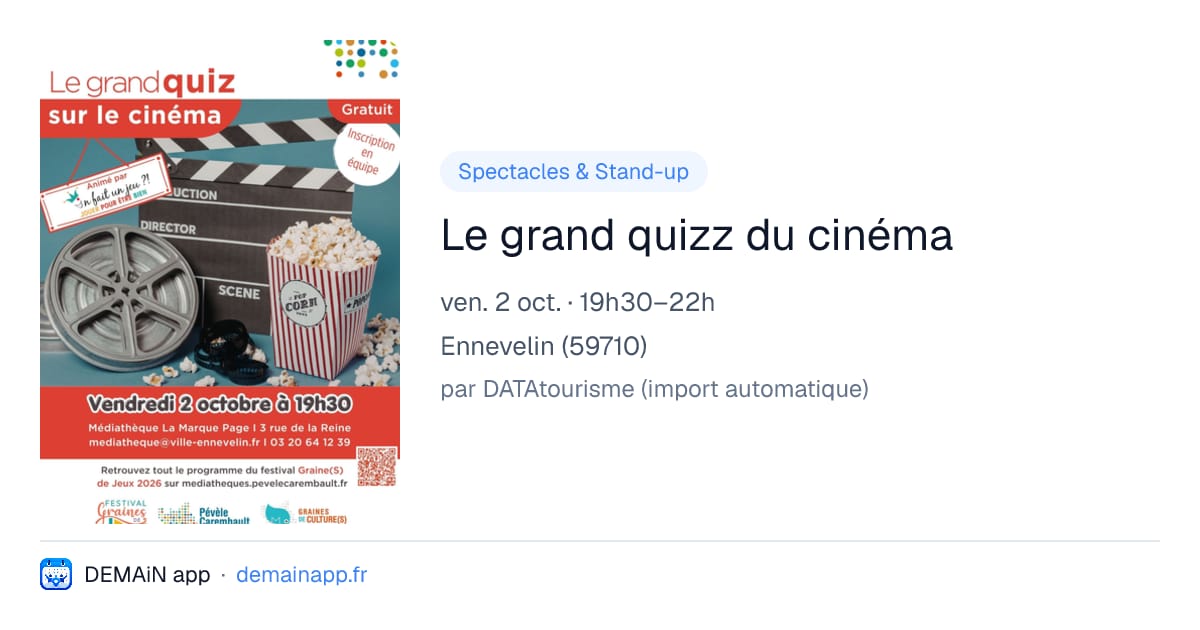 Le grand quizz du cinéma — Ennevelin