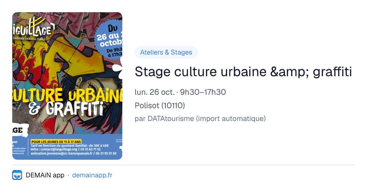 Stage culture urbaine &amp; graffiti — Polisot