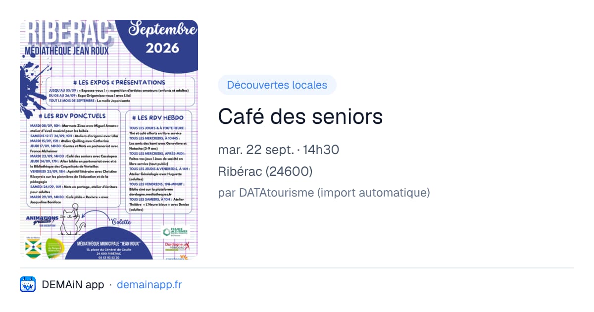 Café des seniors — Ribérac