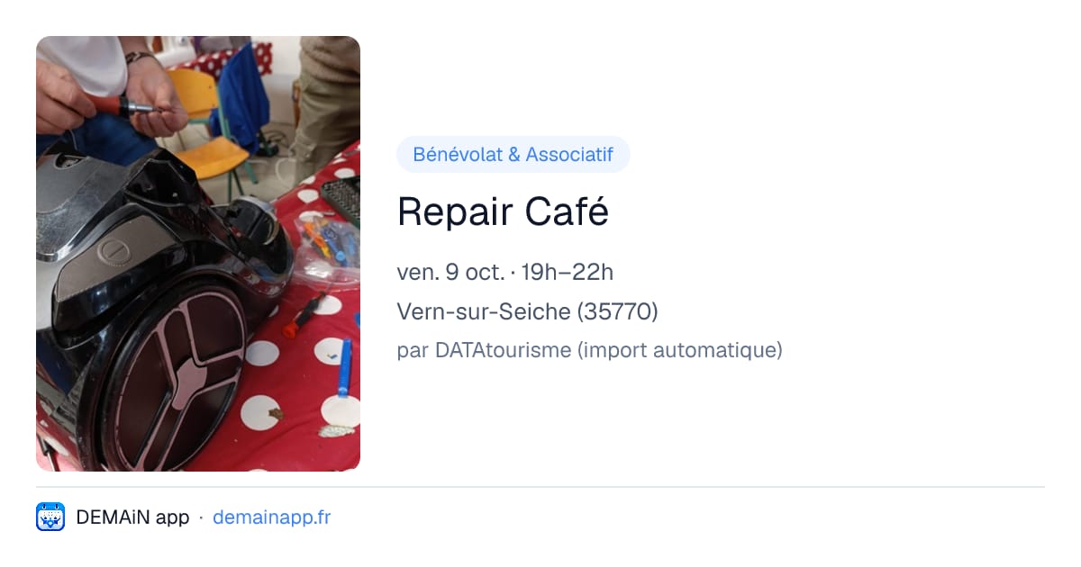 Repair Café — Vern-sur-Seiche
