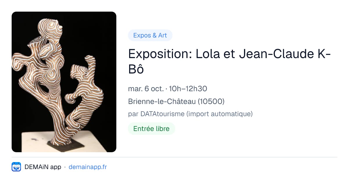 Exposition: Lola et Jean-Claude K-Bô — Brienne-le-Château