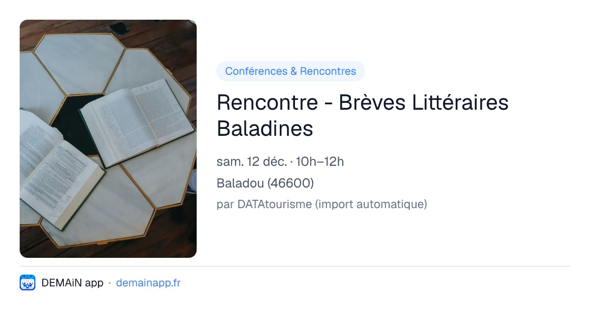 Rencontre - Brèves Littéraires Baladines — Baladou