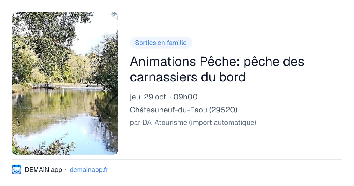 Animations Pêche: pêche des carnassiers du bord — Châteauneuf-du-Faou