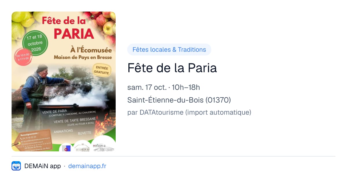 Fête de la Paria — Saint-Étienne-du-Bois