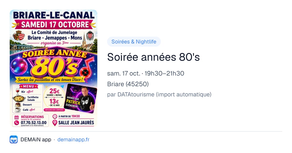 Soirée années 80's — Briare
