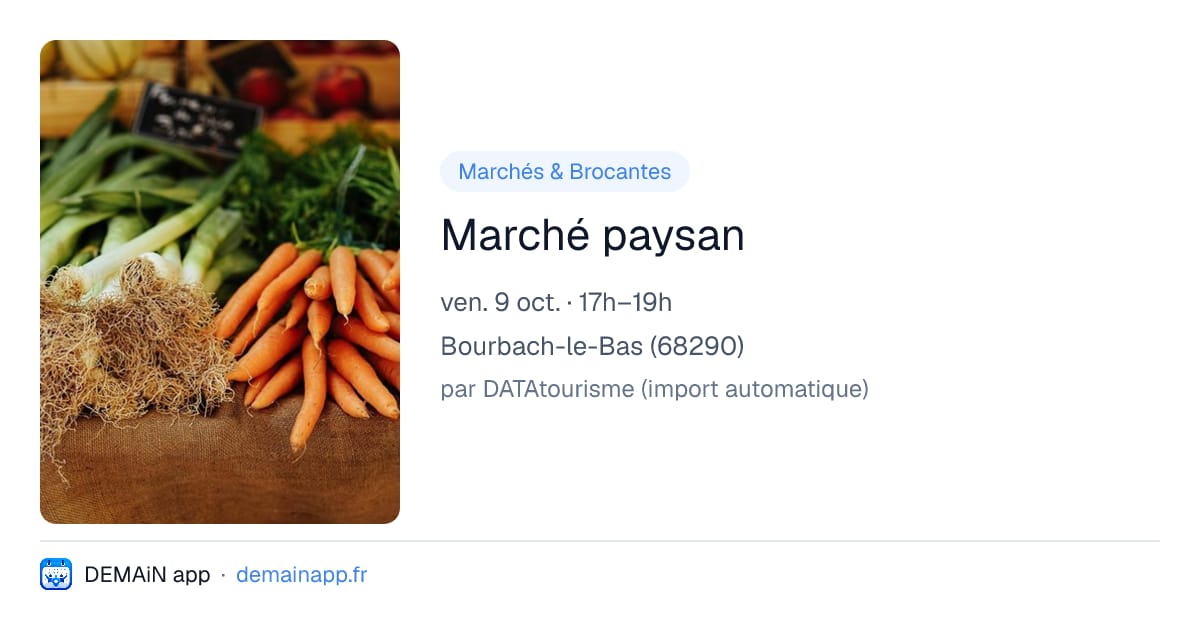 Marché paysan — Bourbach-le-Bas