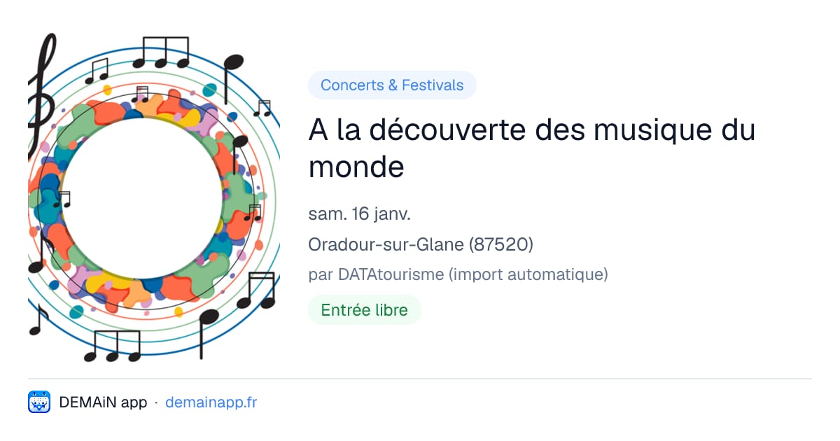 A la découverte des musique du monde — Oradour-sur-Glane