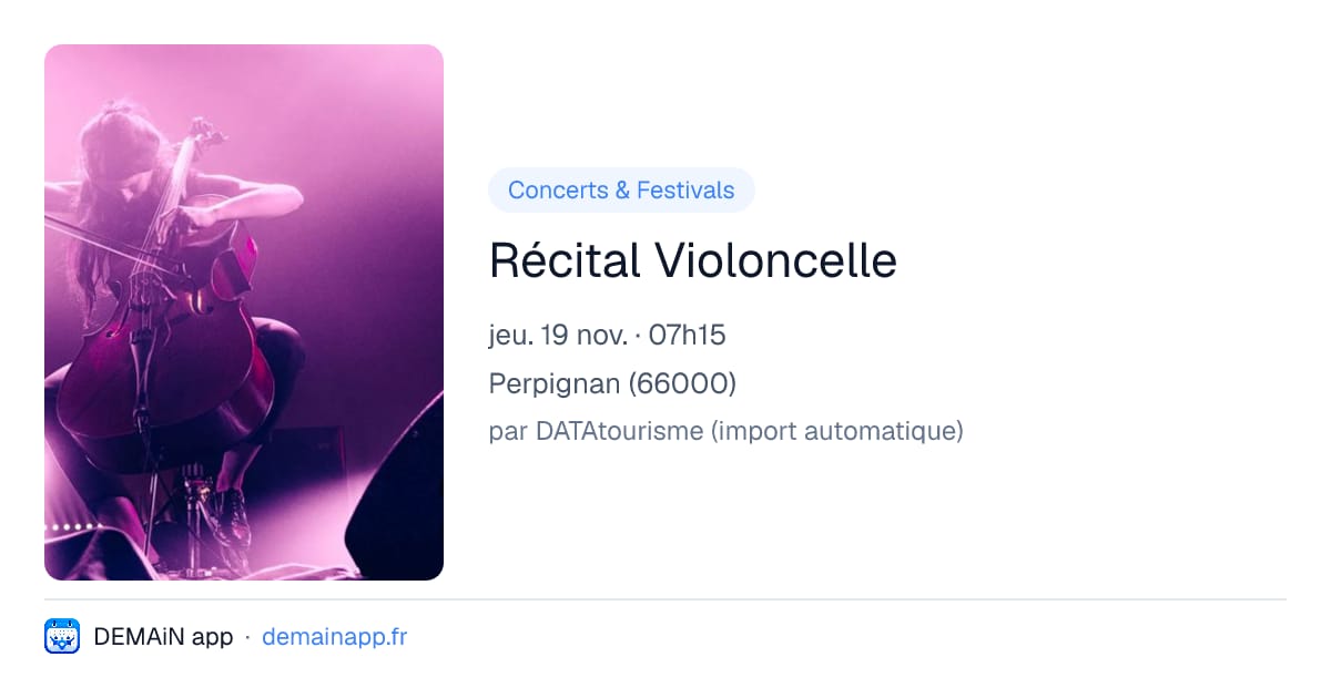 Récital Violoncelle — Perpignan