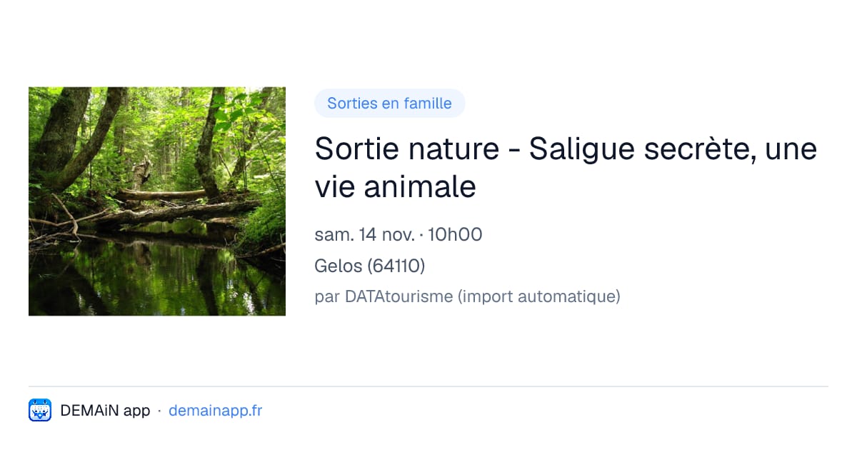 Sortie nature - Saligue secrète, une vie animale — Gelos