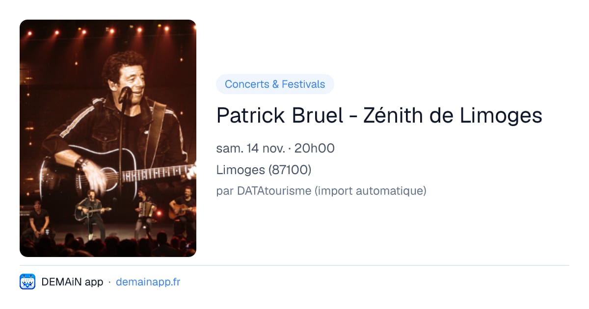 Patrick Bruel - Zénith de Limoges — Limoges
