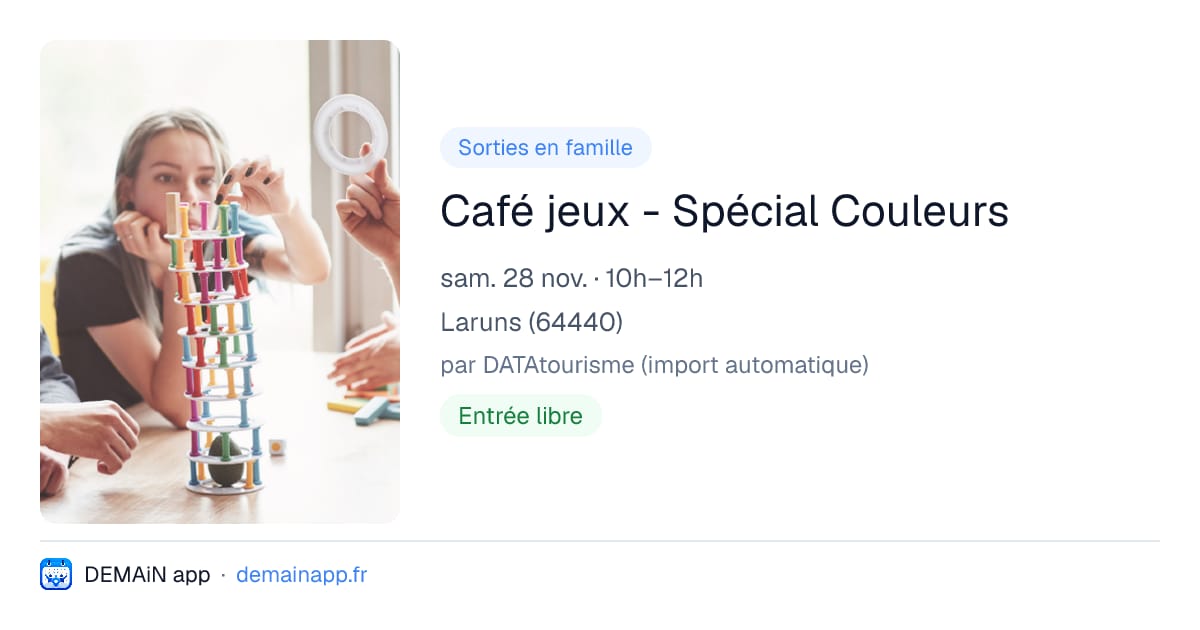 Café jeux - Spécial Couleurs — Laruns