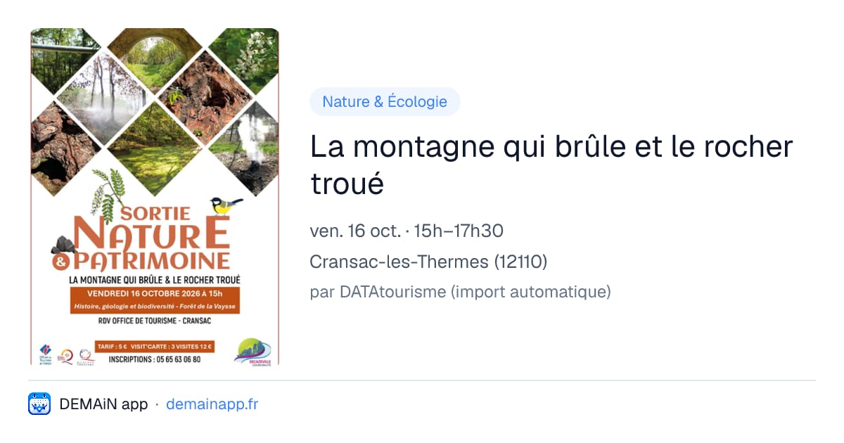 La montagne qui brûle et le rocher troué — Cransac-les-Thermes