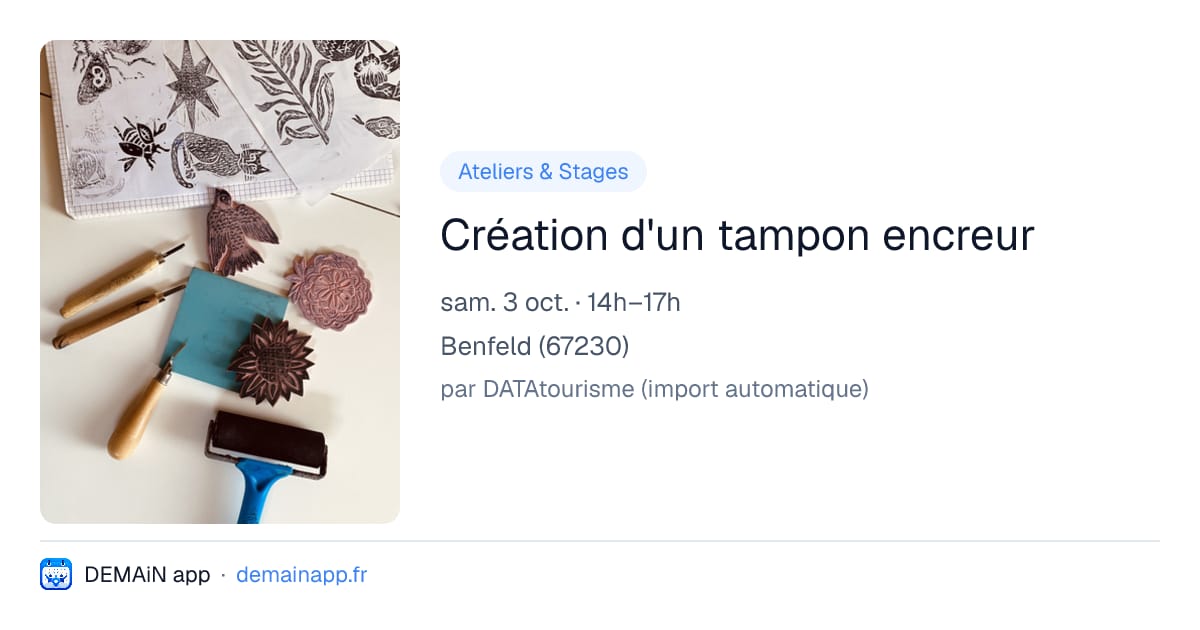 Création d'un tampon encreur — Benfeld