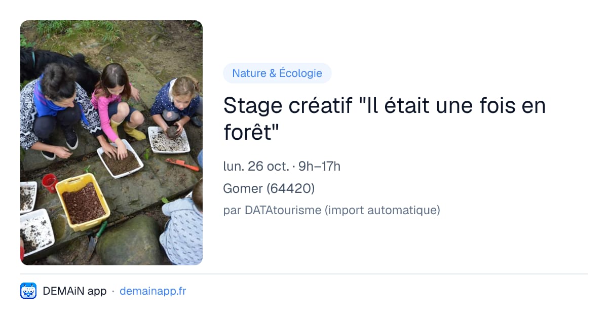 Stage créatif "Il était une fois en forêt" — Gomer
