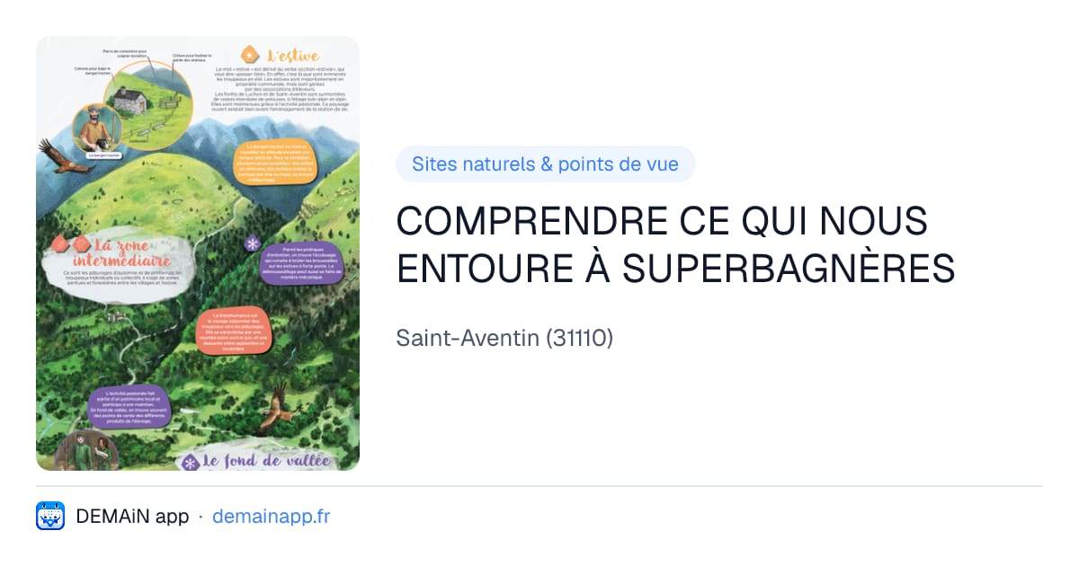 COMPRENDRE CE QUI NOUS ENTOURE À SUPERBAGNÈRES — Saint-Aventin