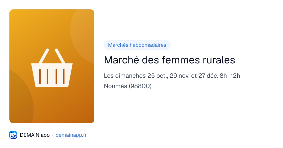 Marché des femmes rurales — Nouméa
