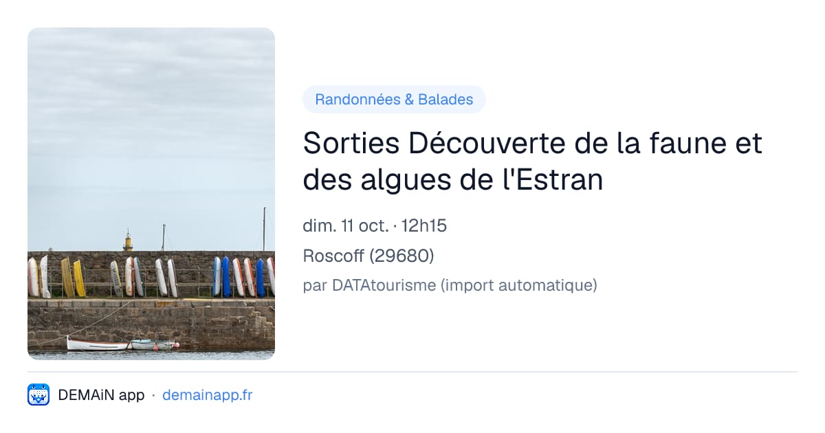 Sorties Découverte de la faune et des algues de l'Estran — Roscoff