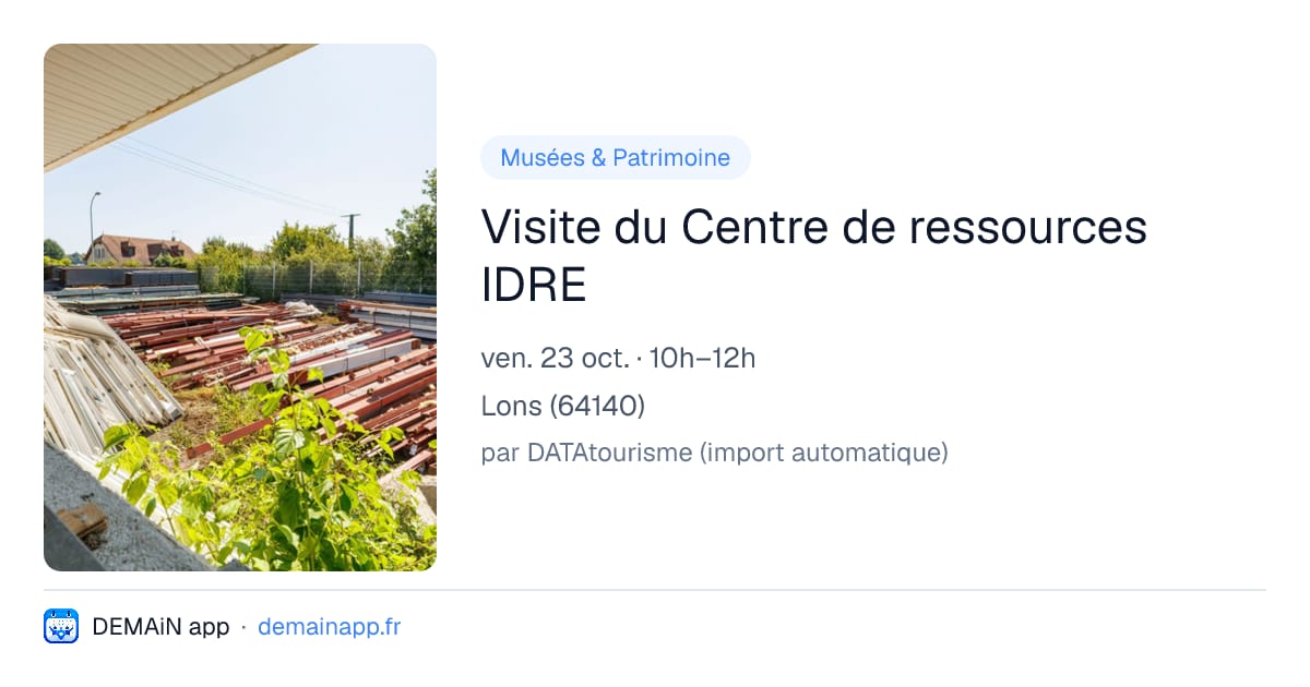 Visite du Centre de ressources IDRE — Lons