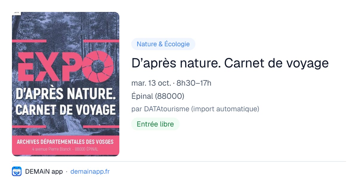 D’après nature. Carnet de voyage — Épinal