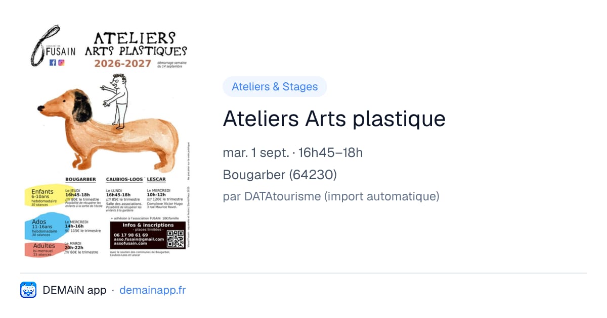 Ateliers Arts plastique — Bougarber