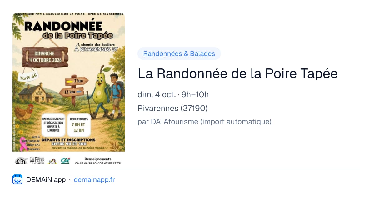 La Randonnée de la Poire Tapée — Rivarennes