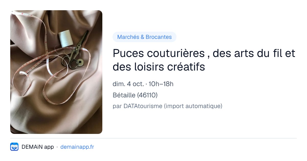 Puces couturières , des arts du fil et des loisirs créatifs — Bétaille