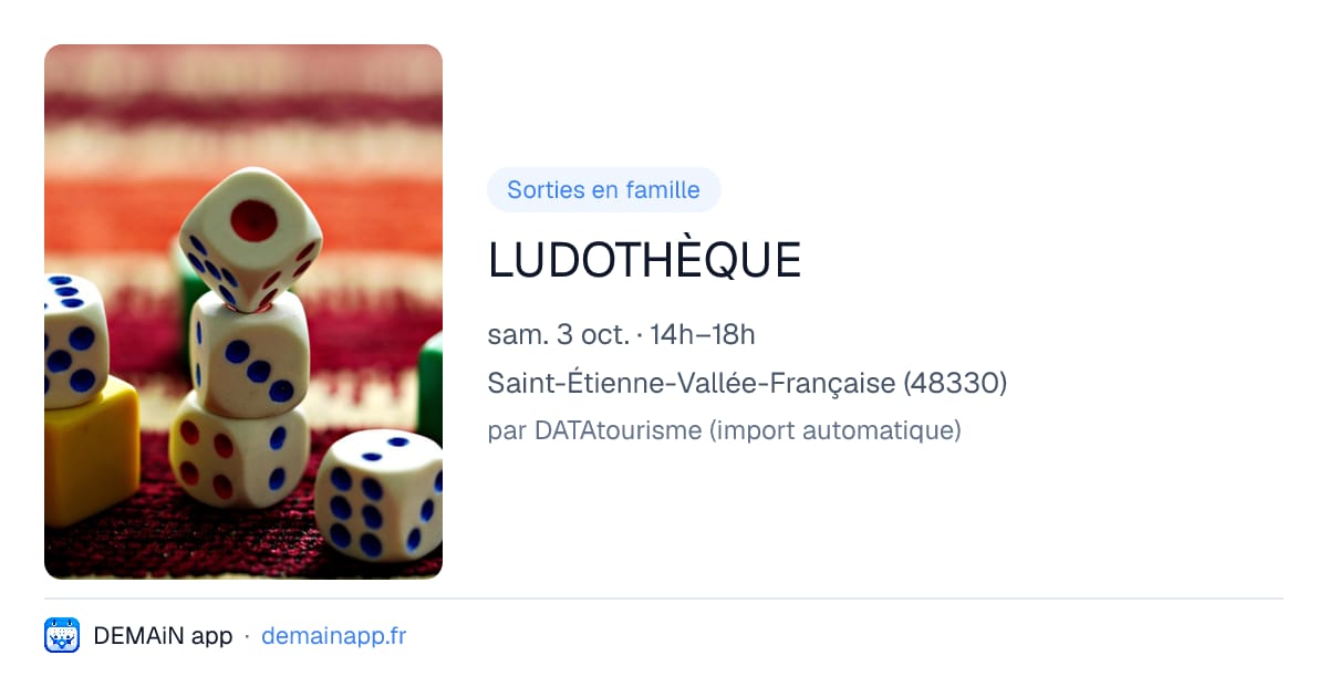 LUDOTHÈQUE — Saint-Étienne-Vallée-Française