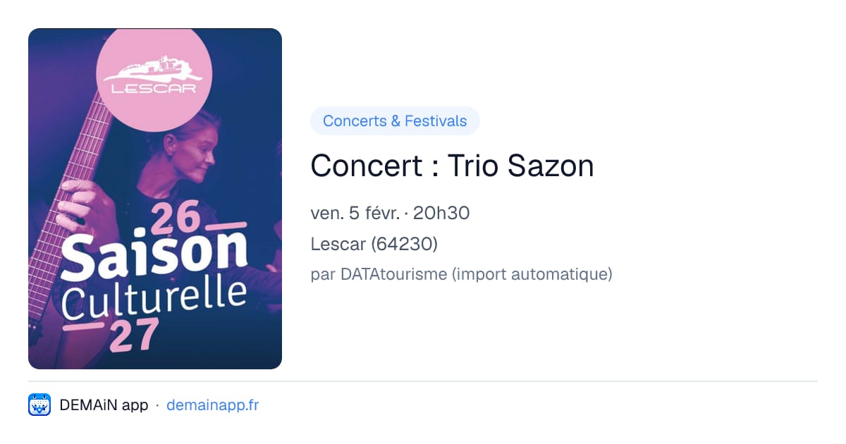 Concert : Trio Sazon — Lescar