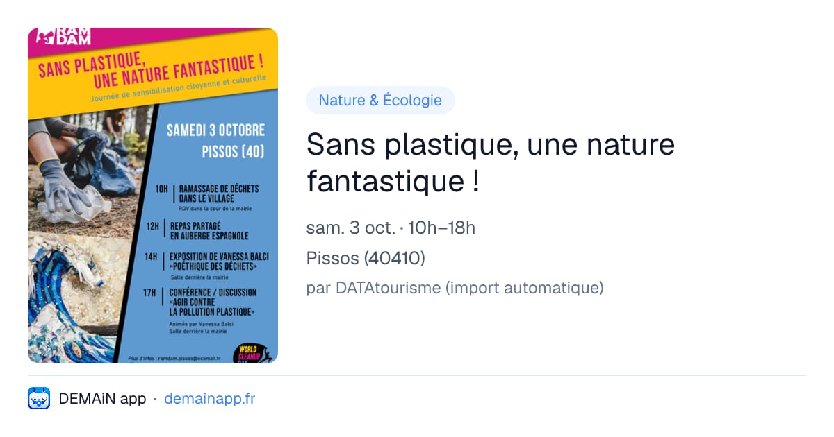 Sans plastique, une nature fantastique ! — Pissos
