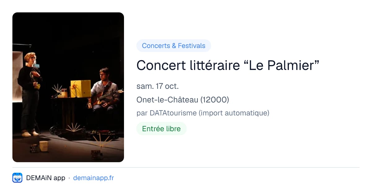Concert littéraire “Le Palmier” — Onet-le-Château